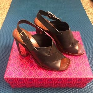 Tory Burch Bleeker Leather Slingbacks